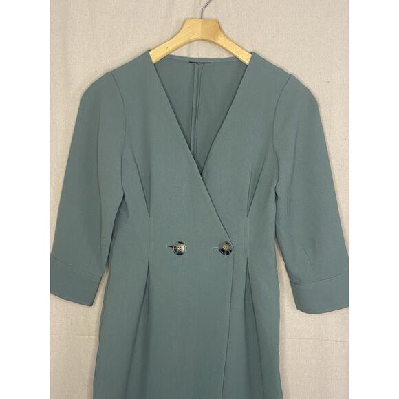 Retro Womens Librarian Chic Secretary Dress Size S Minimalist Sophisticated - Picture 2 of 6